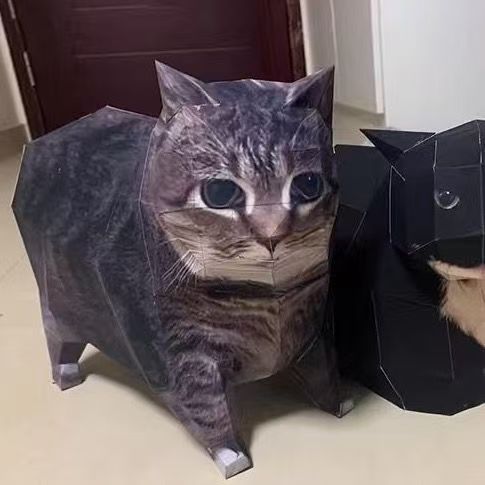 Kids DIY Paper Folding Cat Craft Kit - Origami Animal Making Set