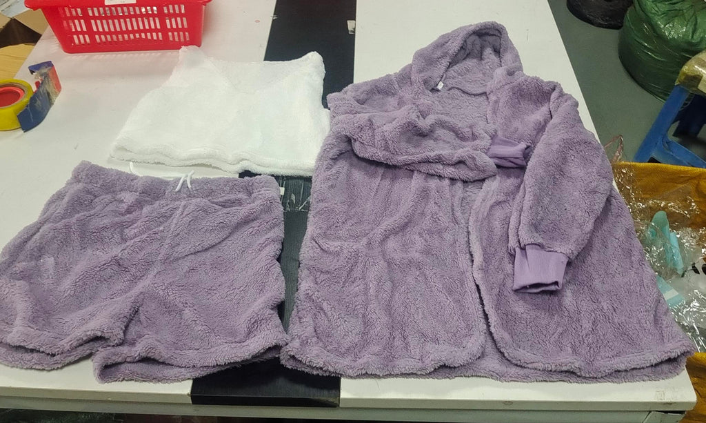 Women's 3-Piece Pajama Set - Crop Tank Top & Drawstring Shorts Loungewear