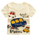 Kids School Bus T-Shirt - Cotton Cartoon Unisex Tee for Boys & Girls