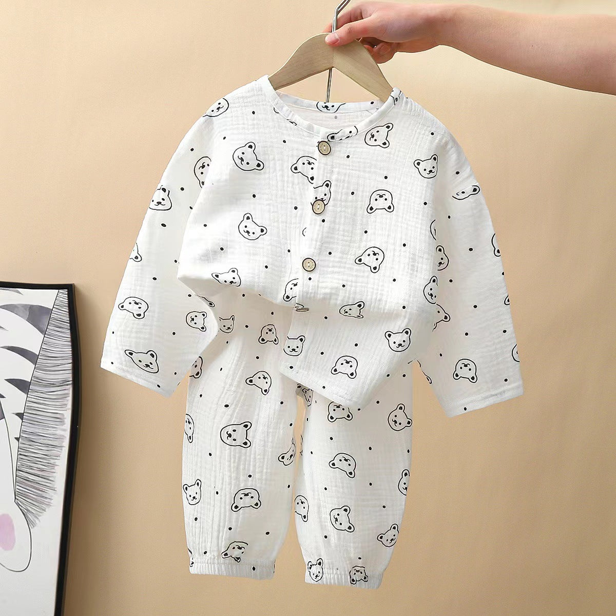 Cartoon Cotton Kids Pajama Set - Soft Long-Sleeve Sleepwear (2 Pcs)