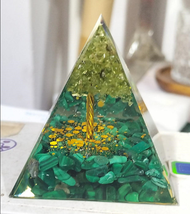 Crystal Pyramid Decoration - Natural Gemstone Energy Tower Home Decor