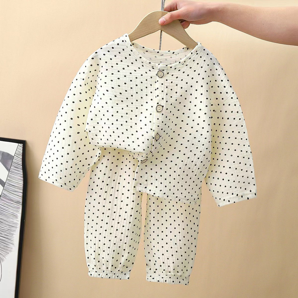 Cartoon Cotton Kids Pajama Set - Soft Long-Sleeve Sleepwear (2 Pcs)