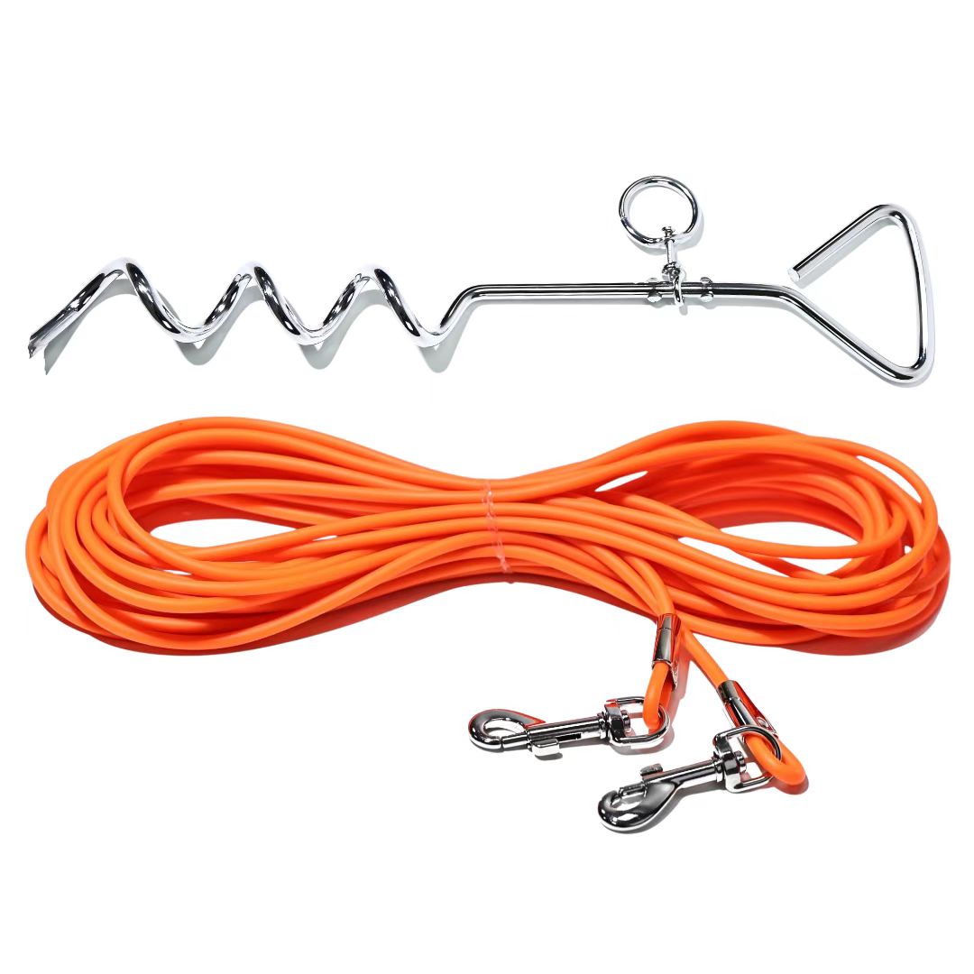 Dog Tie-Out Ground Stake Lead - 9M Long Line for Yard, Camping & Outdoor Freedom