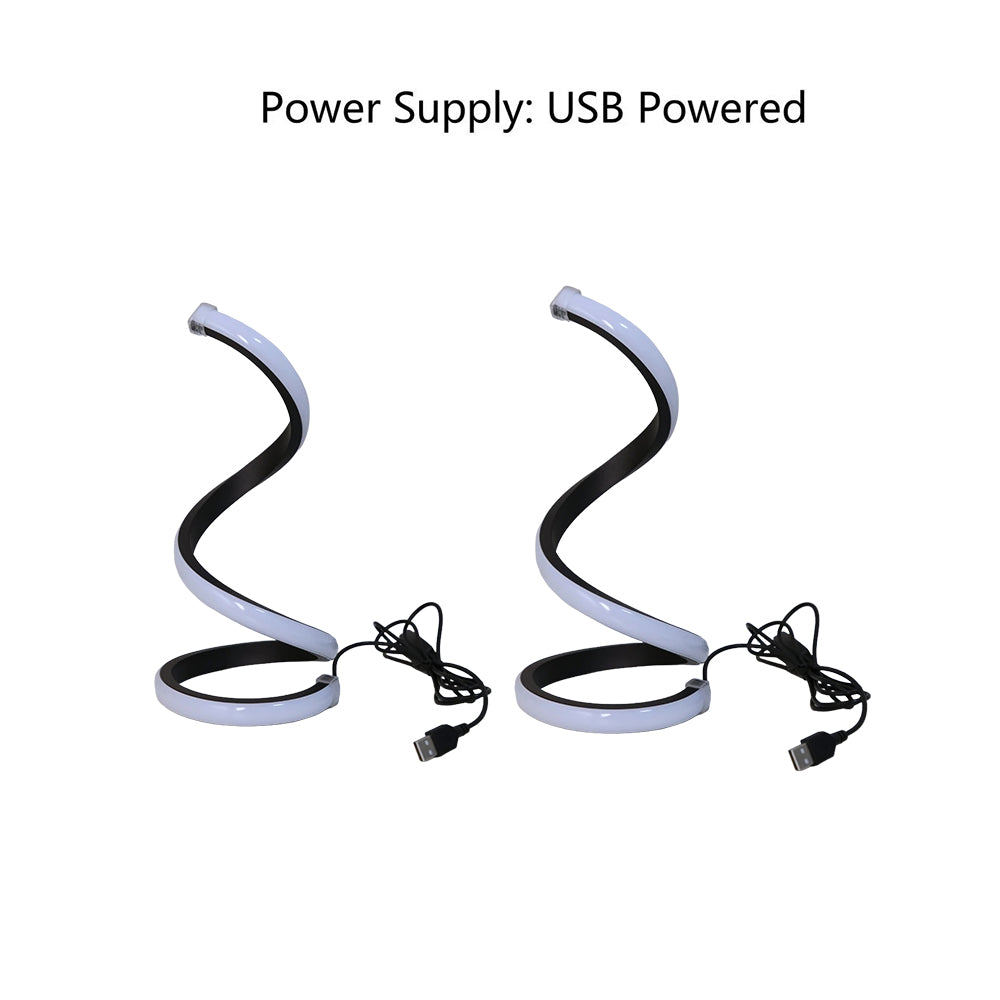 Spiral LED Desk Lamp - 3-Color Dimmable Modern Table Light