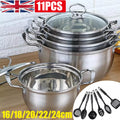 11PCS Induction Non Stick Stainless Steel Cookware Cooking