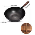 32CM Household Pure Iron Wok Non Coated Cast Iron Pan For