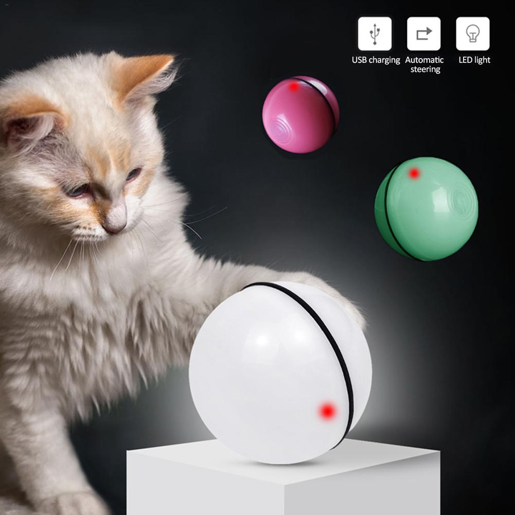 Interactive LED rolling cat toy ball
