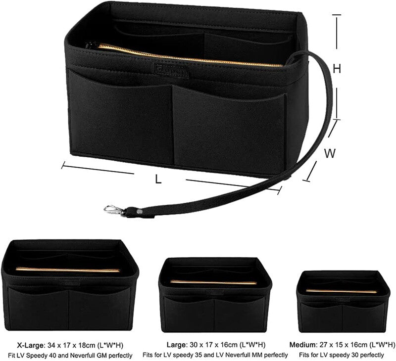 Women Ace Organizer Handbag Felt Travel Bag Insert Liner