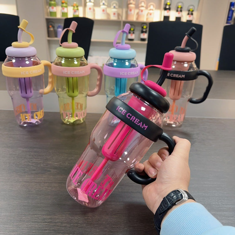 Kids Water Bottle with Straw - Large 1200ml Portable Cartoon Drink Bottle