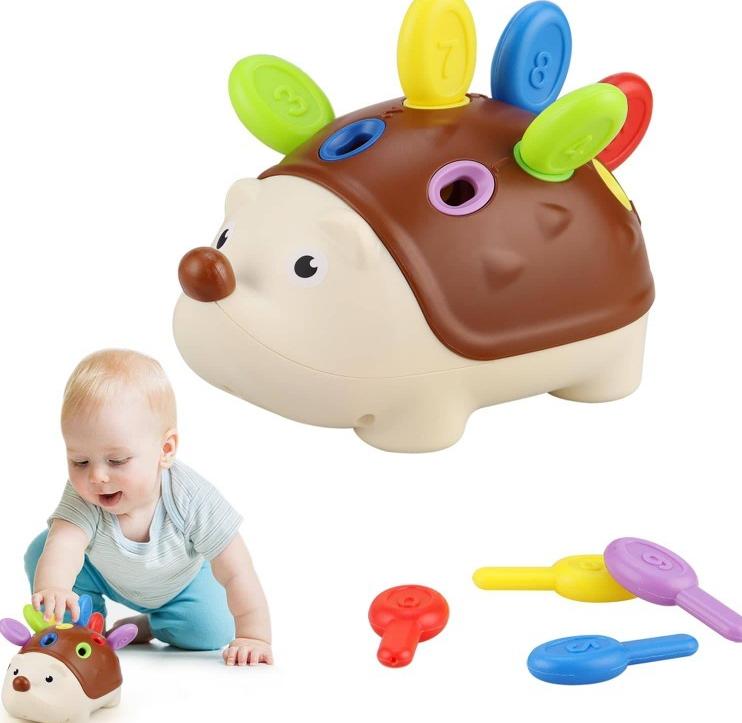 Hedgehog Number Matching Toy - Montessori Counting & Color Learning Set for Toddlers