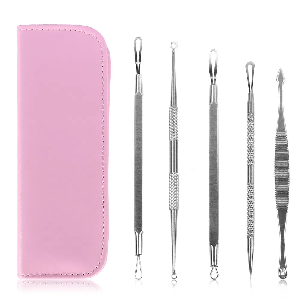 Blackhead Remover Kit - Stainless Steel Comedone & Pimple Extractor Tool Set