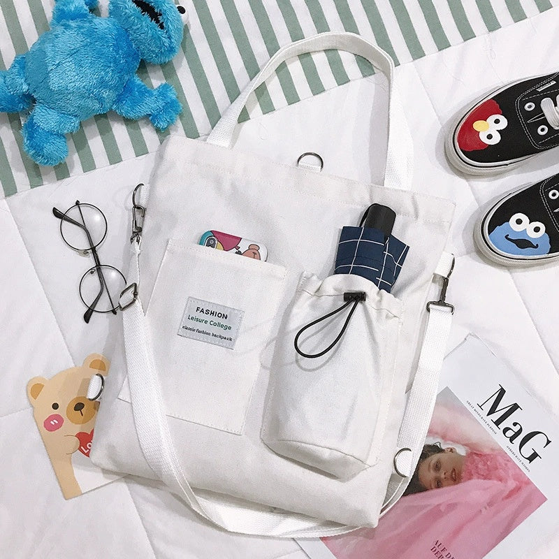 Harajuku Canvas Backpack - Cute Preppy School & Travel Bag for Women