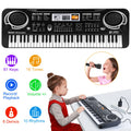 61-Key Kids Electronic Keyboard Piano - Beginner Music Keyboard with Microphone