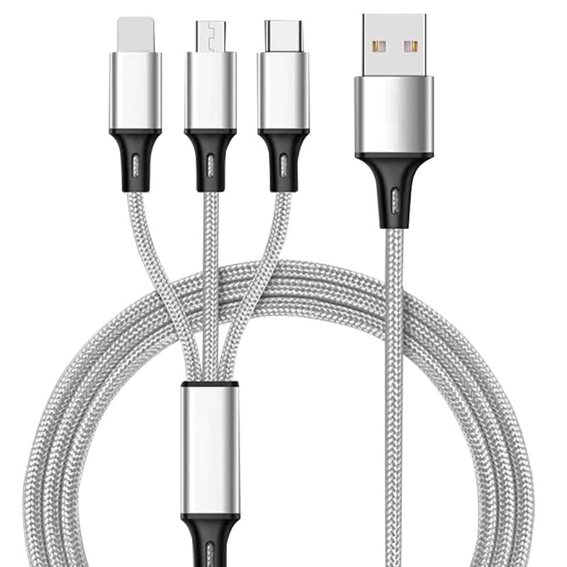 Retractable Multi-Device Charging Cable - 3-in-1 Fast Charge Cord for All Phones
